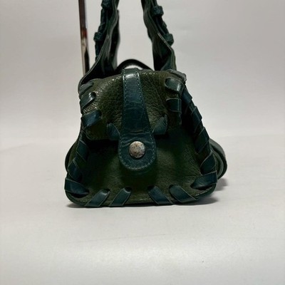 Chloe Silverado Leather Shoulder Bag Green Handbag Rare Auth Y2K