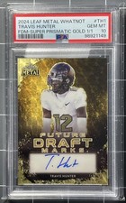 TRUE 1/1 2024 Leaf Metal FDM Travis Hunter Super Prismatic Gold Vinyl PSA 10 