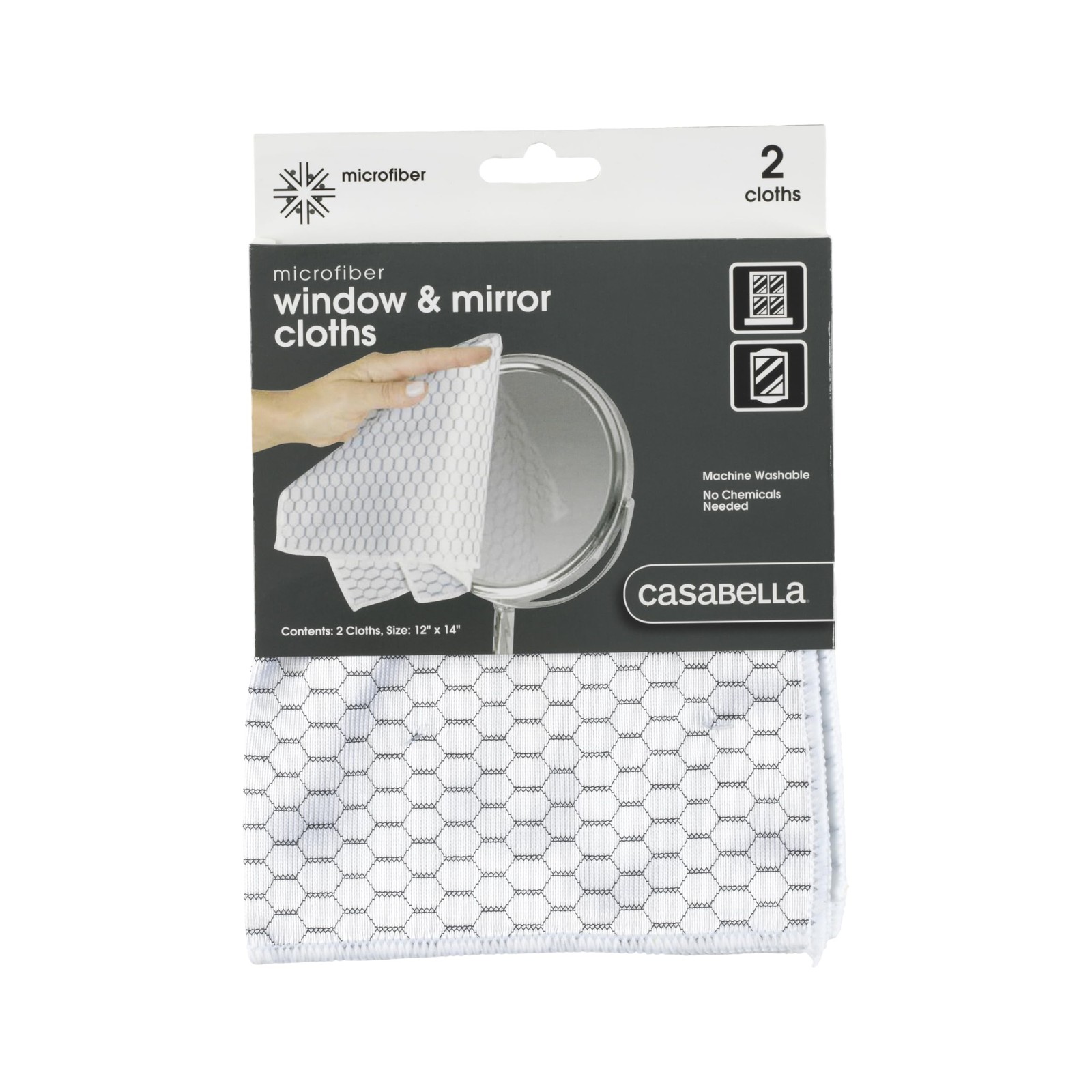 Casabella Lint Free Microfiber Cleaning Cloths 12X14 Set Of 