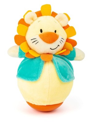 Small Foot Roly Poly Löwe, Stehauffigur aus Plüsch zum Greifen und Fühlen, Lerns