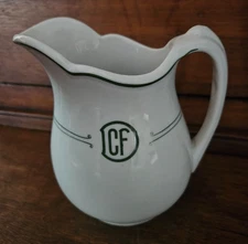 Vintage Restaurant Ware Pitcher CFD logo (O.P.CO. Syracuse China)
