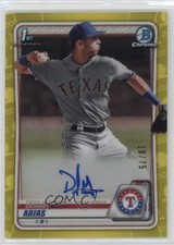 2020 Bowman Chrome Prospects Yellow Refractor 19/75 Diosbel Arias Auto 10no
