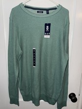 NWT Izod Mens Size LT Green Long Sleeve Crewneck Sweater Sweatshirt
