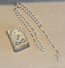 Gebetskästchen mit Rosenkranz über 80 Jahre alt Kommunion