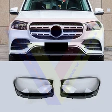 ✅L+R Headlight Lens Cover Shell+Sealant Glue For Mercedes X167 GLS 2021-2022
