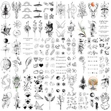 60 Sheets Tiny Realistic Temporary Tattoos for Adult Kids Tiny, Multicolor