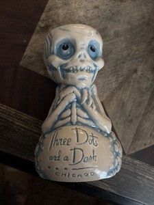 Three Dots and a Dash Chicago Fijian Mermaid Tiki Mug Blue Wipe Glaze Tiki Farm