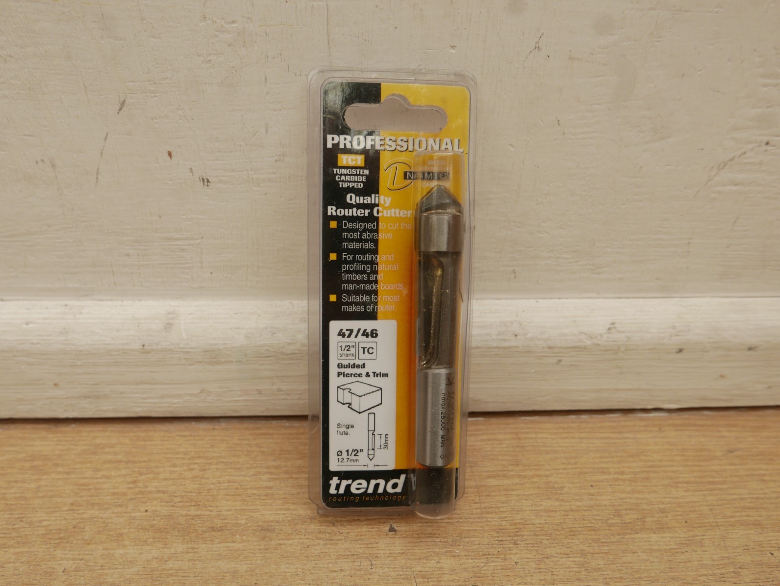 TREND 47/46X1/2TC 47/46 1/2"" GUIDED PIERCE & TRIM ROUTER CUTTER  1/2"" SHANK