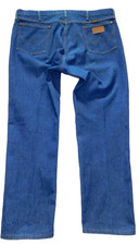 VTG 70s 80s Wrangler Jeans 42x30 Indigo Twill Denim Rigid Cowboy Cut USA Made