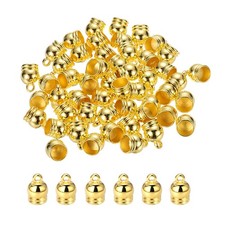 50-Pack Tassel Cord End Caps, 7.8mm ID Kumihimo End Tip Gold Tone 