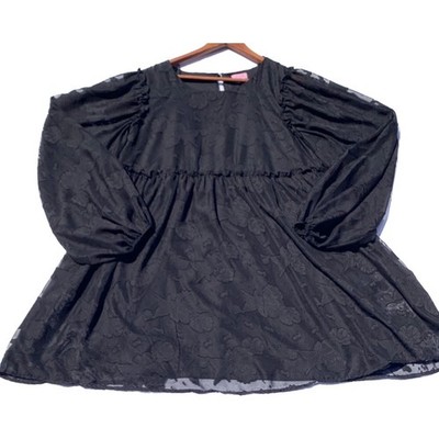 MIAMI FRANCESCA MiniDress or Tunic Blouse FlowyBalloon Sleeve Womens Large