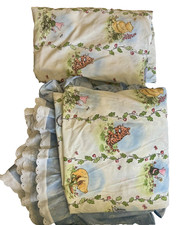 Vintage 1990  s Crib Set Classic Pooh Friends Sheet Dust Ruffle Baby Bedding USA