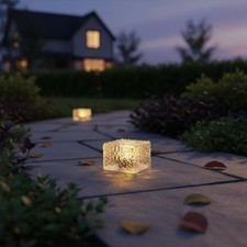4 Pieces Solar Ice Brick Light No Wiring Outdoor Lighting Easy to Install