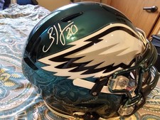 Brian Dawkins Signed Chrome Flex  Helmet With Visor