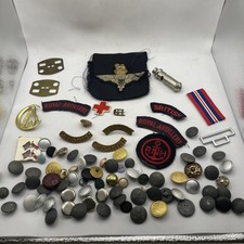 WW2 WW1 lotto bottoni uniforme ROYAL ARTILLERY WIRE BADGE militare seconda guerra mondiale