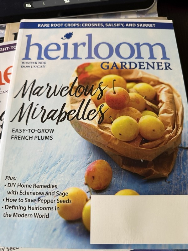 3 Issues HEIRLOOM GARDENER MAGAZINE  2016
