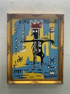 Jean-Michel Basquiat , Acrylic on Masonite Cardboard.