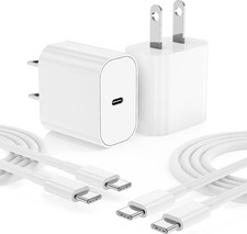20W PD Fast Charging USB-C Wall Charger for iPhone 16/15 6FT Cable