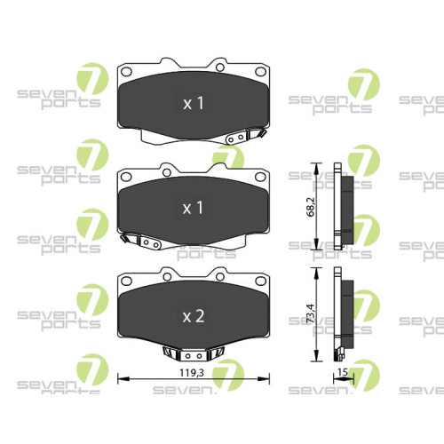 Plaquettes de frein de rechange 7 Seven Parts SVP15130 Audi Lexus auto