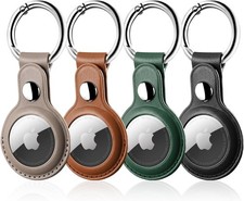 Airtag 4Pack Leather Holder, Air Tag Keychain Case for Apple Tag, Airtags GPS...