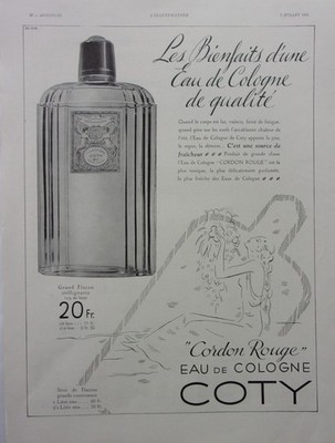 Parfum Werbung COTY Cordon Rouge Jahr 1934 A 5060