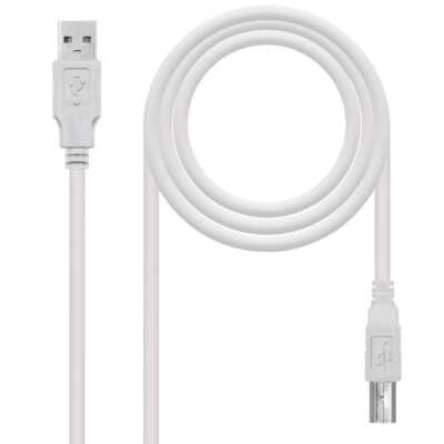 NANOCABLE USB Printer Cable Kompatibel Lexmark Brother Beige 10.01.0103 1,8m