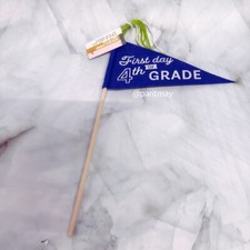 Target Bullseye First Last Day School 4th Grade Felt Pennant Flag NEW WITH TAG 