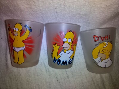 Homer Simpson frosted shot glass first edition downspace