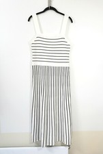 Banana Republic Tall Size XL Women's Knit Square Neck White Striped Dress New