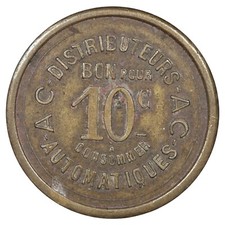 France - jeton 10 centimes à consommer - A.C Distributeurs automatiques - laiton