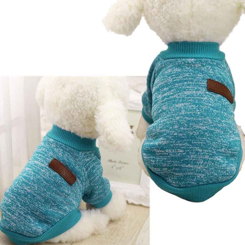 Maglione Celeste vestito vestitino maglia maglioncino caldo cucciolo cane  dog | eBay