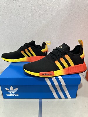 Adidas NMD_R1 Black Orange Yellow Gradient FZ5877 men size 10.5