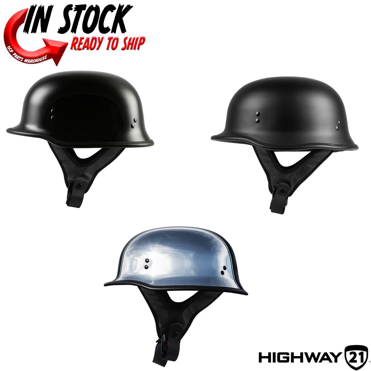 2024 HIGHWAY 21 9MM HALF HELMET MOTORCYCLE - PICK SIZE & COLOR | eBay