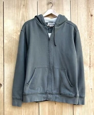L.L. Bean Katahdin Iron Works Heavyweight Zip Up Hoodie Gray Green Sz Medium 