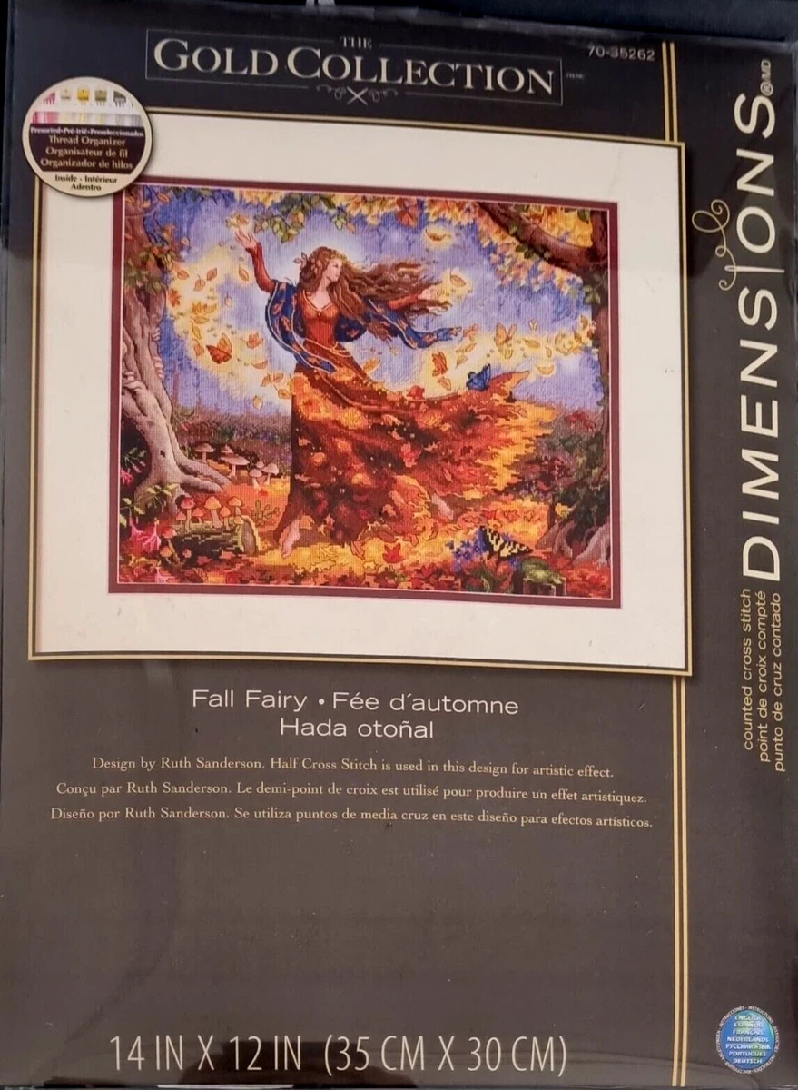 DIMENSIONS Gold Collection FALL FAIRY Counted Cross Stitch Kit Ruth Sanderson