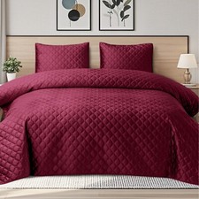 3Pcs Bedspread Coverlet Set Extra Queen/King Size Quilt Set Velvet Bedding Set