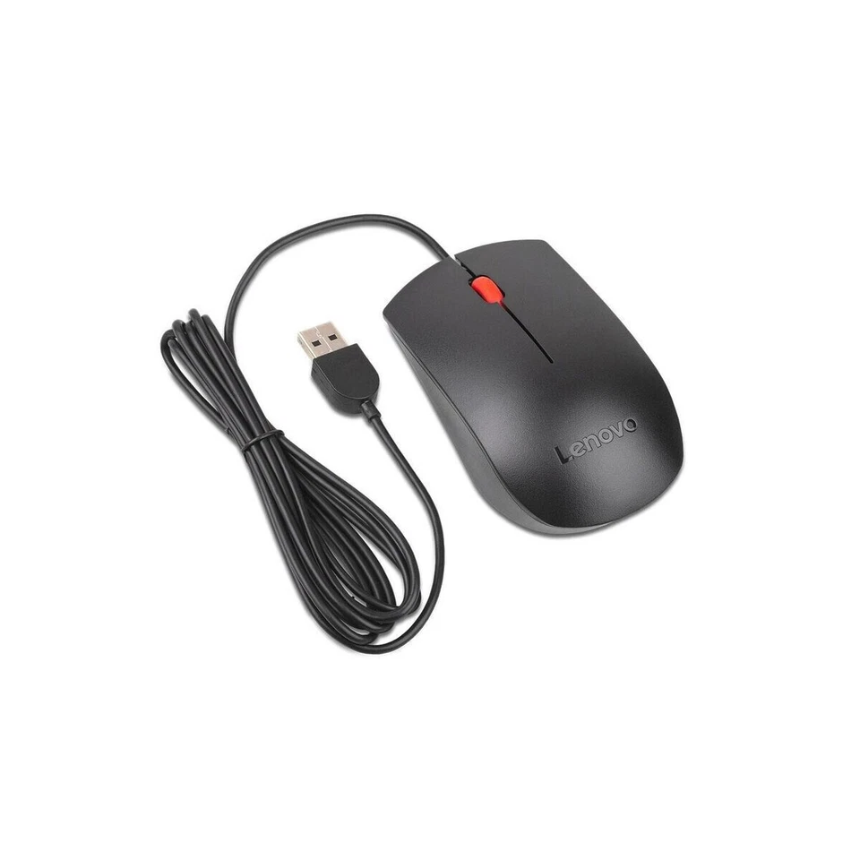 Lenovo 00PH133 SM8823 USB Wired 2-Button Black Red Scroll Wheel Optical Mouse - Image 2 of 2