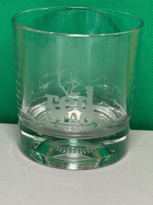 Vintage Red Stag By Jim Beam  Baseball Dimple  Rocks Glass Pre-Owned