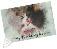 Upload your pet photo into Watercolor Portrait 1014Pc Jigsaw Puzzle Pet Memorial