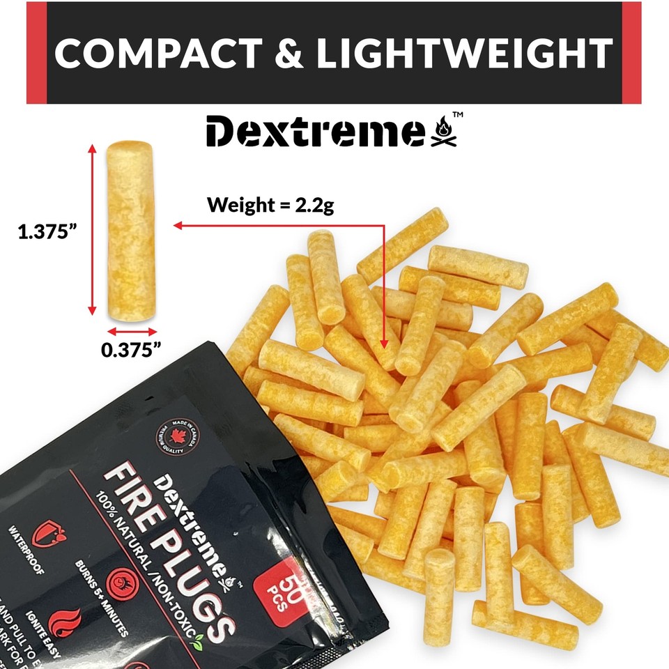 Dextreme Fire Plugs (50) Waterproof Fire Starter for Campfires