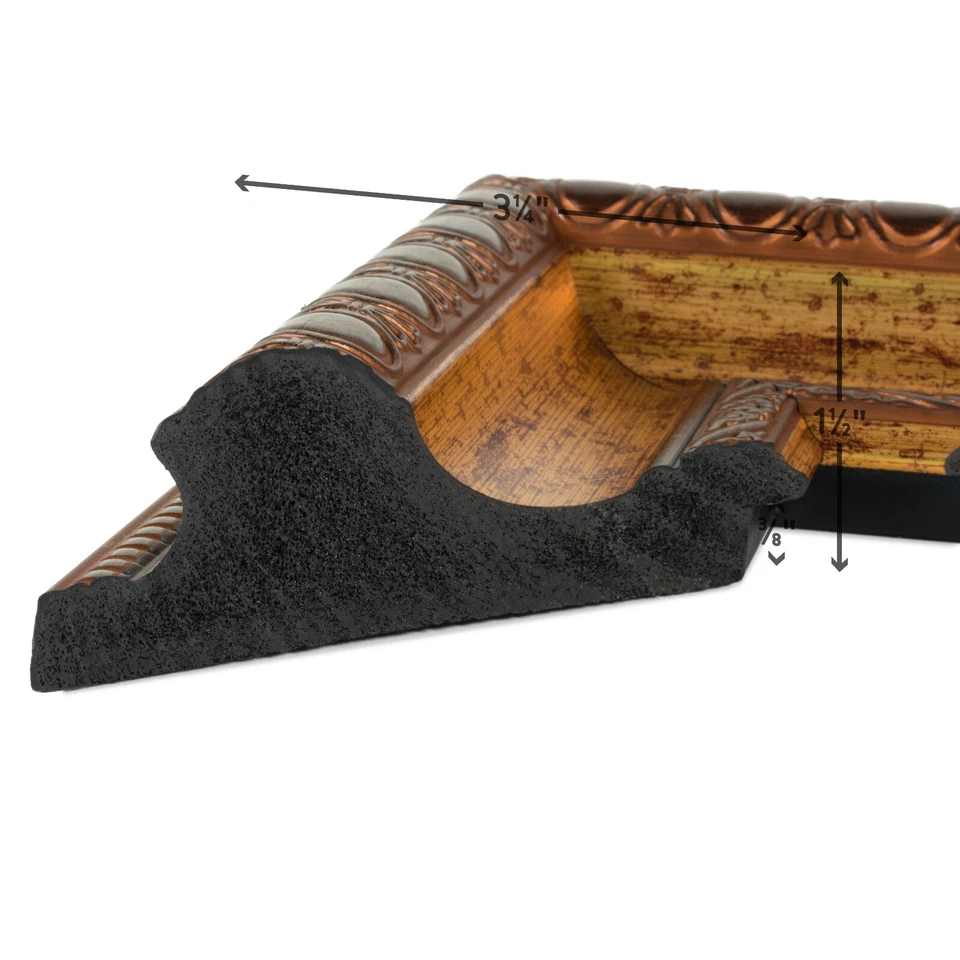 Arqadia Gothic,3.12 英寸老年金色相框,超大 25x25 - 27x35 — 第 3/4 张图片