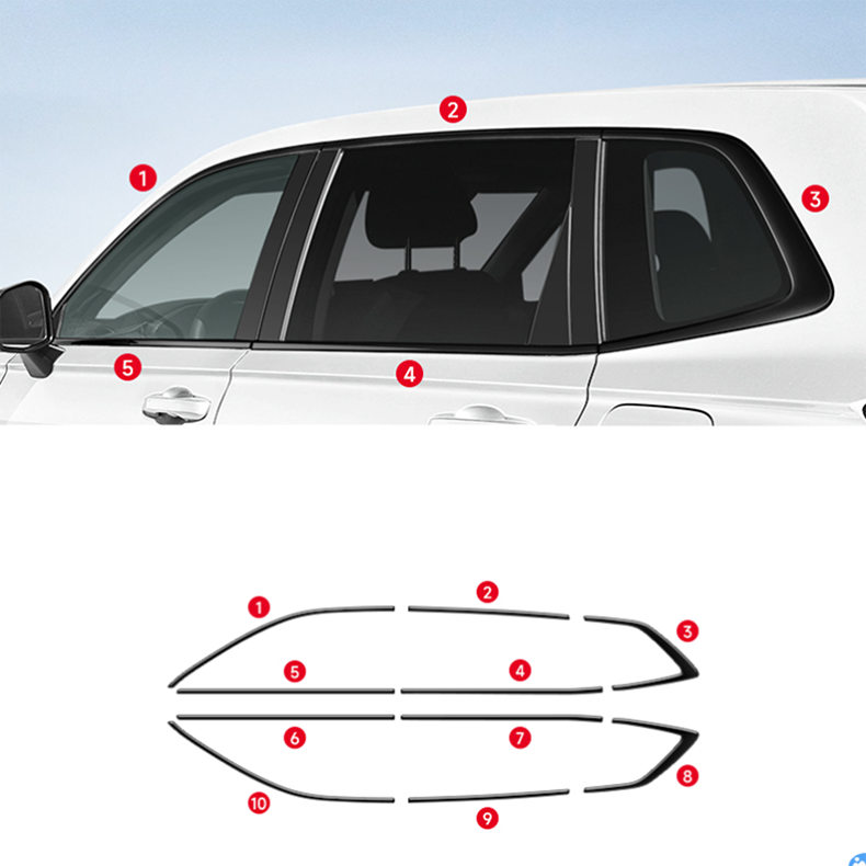 Glossy Black Window Frame Trim for 2023-2025 Honda CR-V