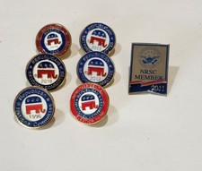 Vintage Lot Of 7 Republican National Committee Lapel Pins