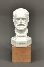 9138041 Bust Pyotr Ilyich Tchaikovsky H18, 5cm Bisquit Porcelain