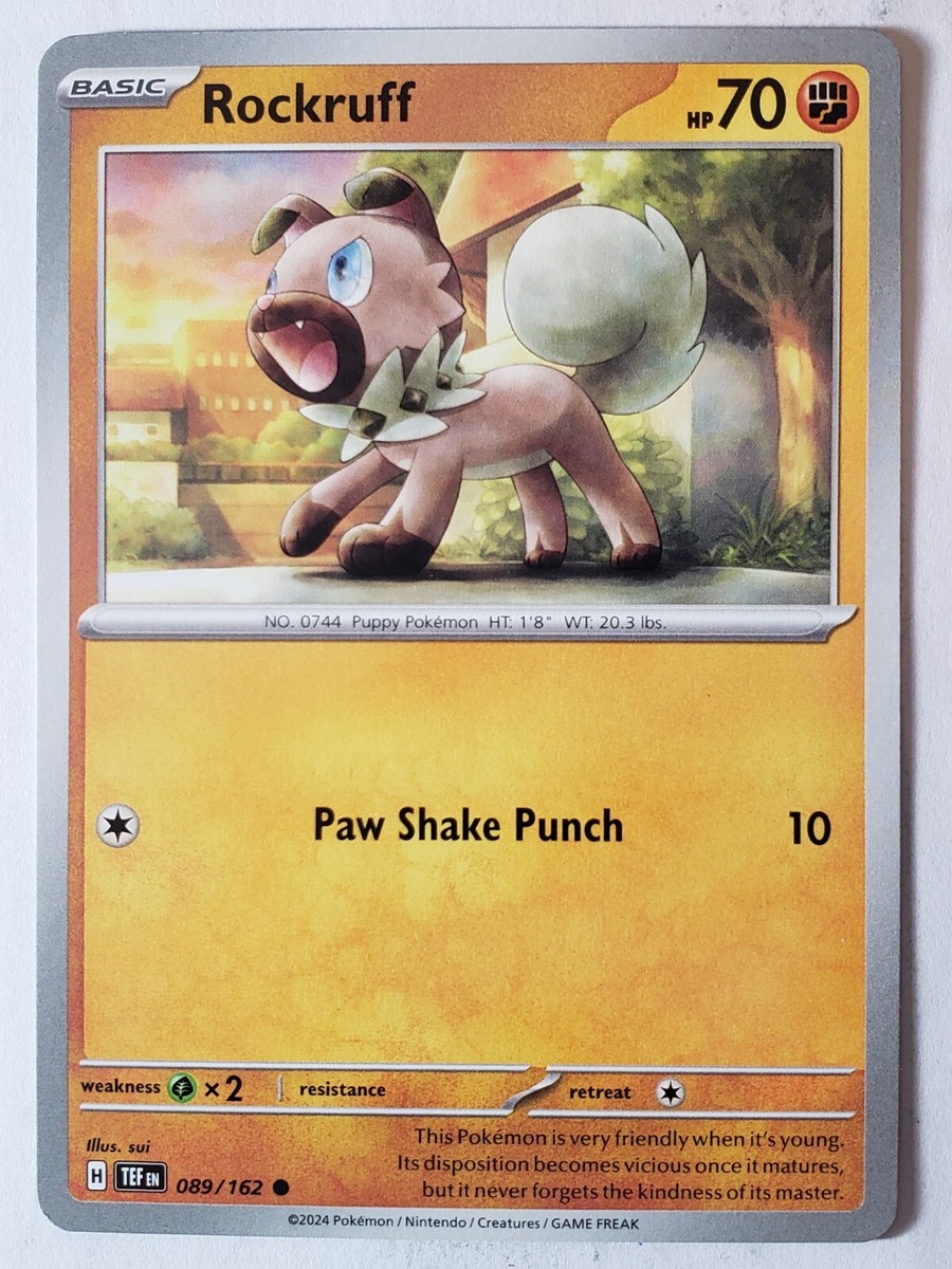 Rockruff 089/162 NM / M - Temporal Forces Pokemon Card - Sui Art