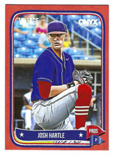 JOSH HARTLE 2024 ONYX VINTAGE BASEBALL PROSPECT CARD RED BORDER /25
