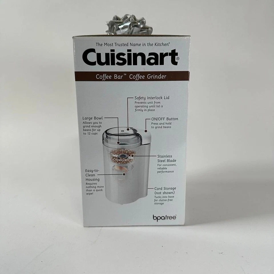 Molinillo de barra de café blanco Cuisinart DCG-20N hasta 12 tazas - SIMPLE Y SEGURO Foto 2 de 4