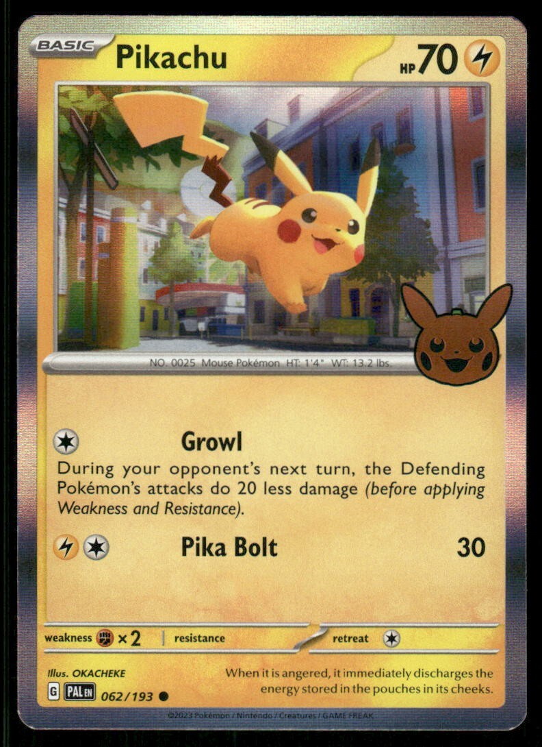 Pokemon TCG Halloween Trick or Trade Pikachu 62/193 Holo trading card