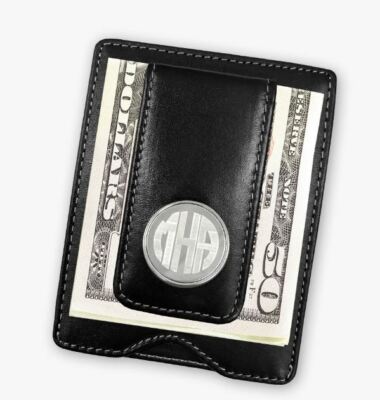 Personalized Leather Money Clip | Monogram | Wallet | Black | Brown | eBay