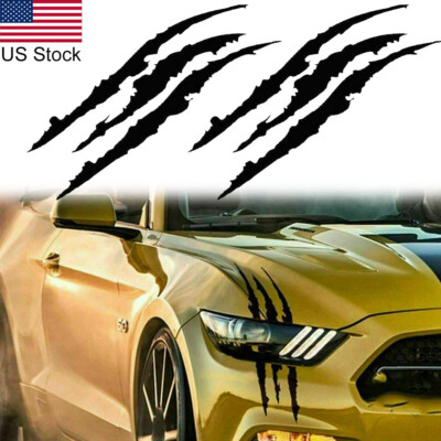2x Beast Claw Scratch Decal Car Headlight Decor Vinyl Sticker For Ram Dodge etc